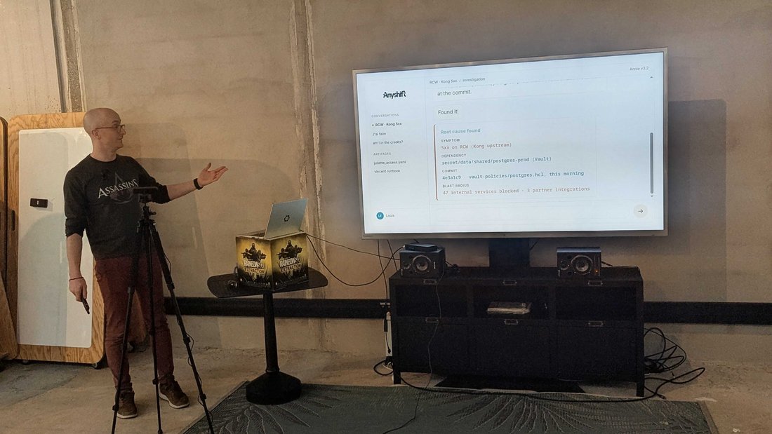 Anyshift presenting at Ubisoft Paris: a brown bag lunch on AI in SRE practice and the resource-graph answer